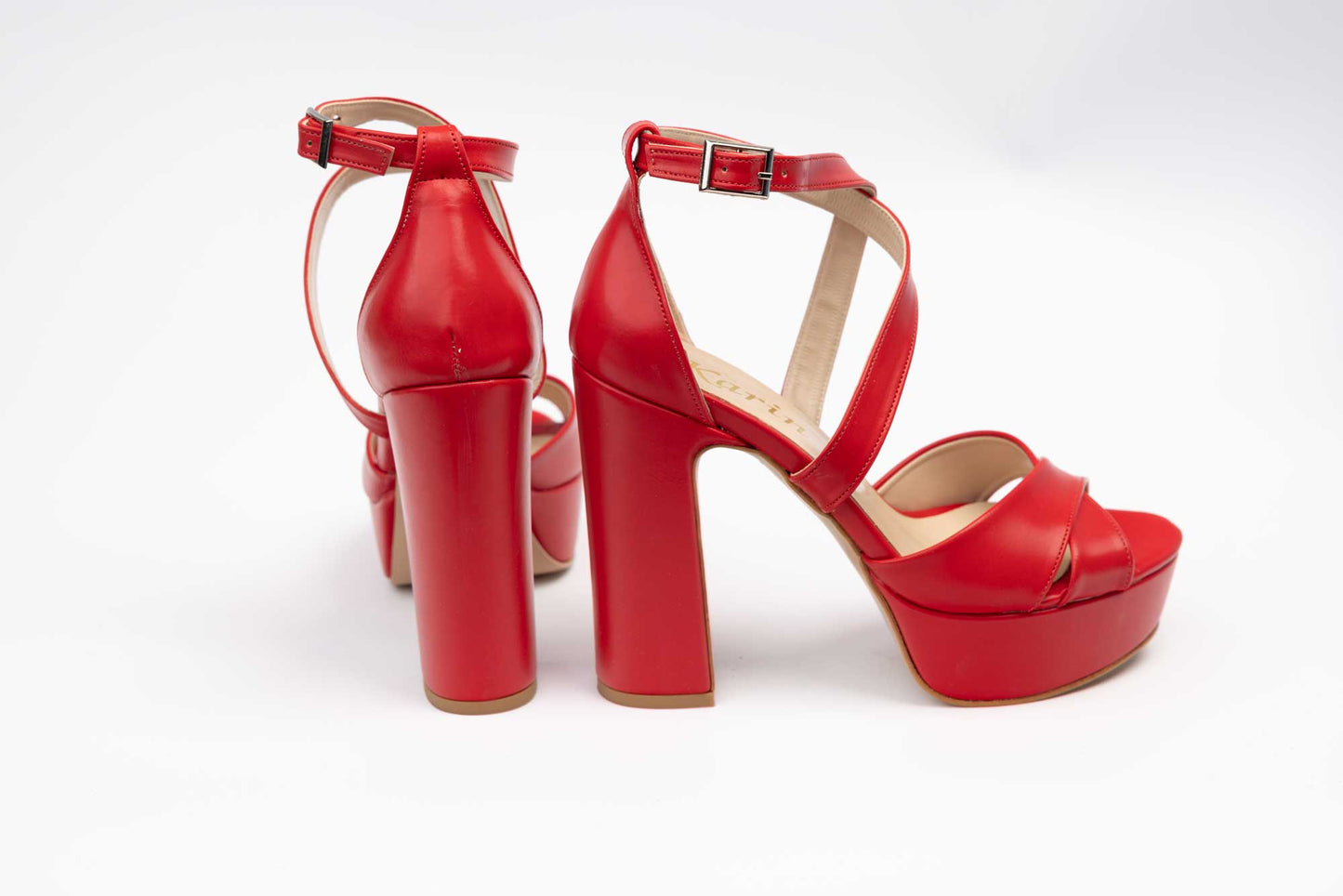 Elegant women's sandals made of eco-leather KARIN 7230 X Box red