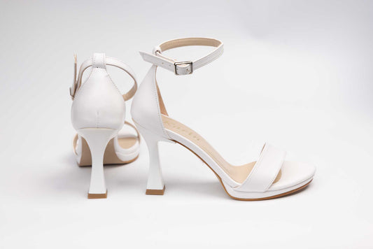 Sandale mireasa piele ecologica KARIN 501 Alb box