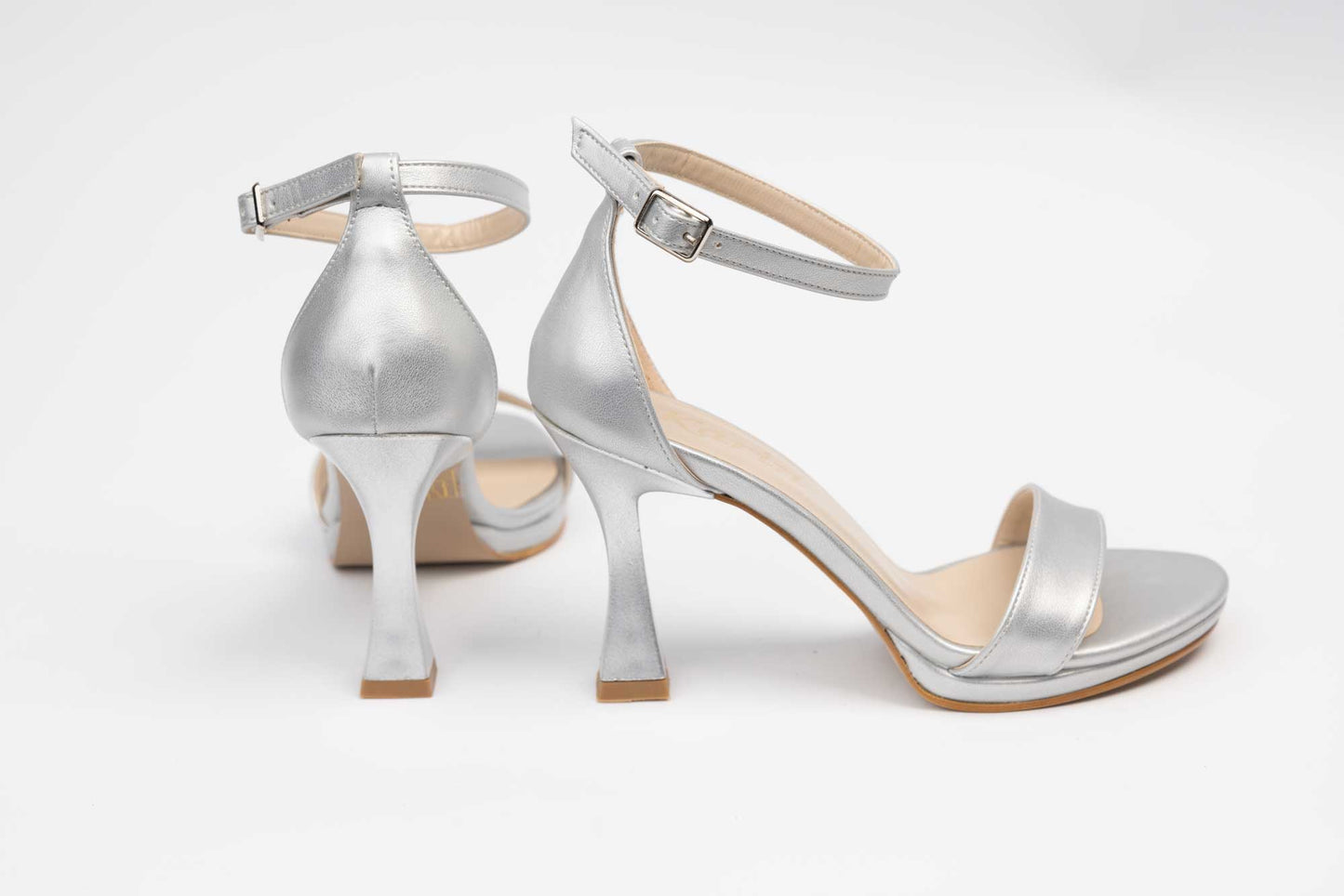 Sandale dama elegante piele ecologica KARIN 501 Argintiu box