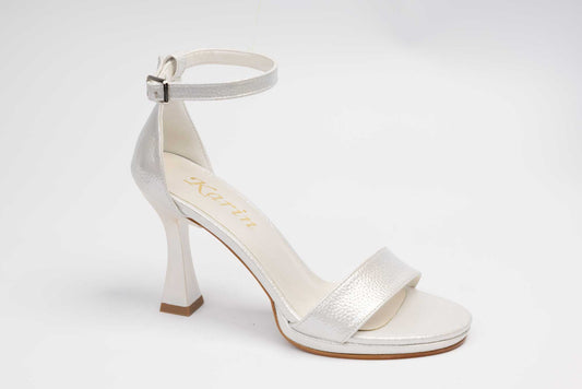 Sandale mireasa piele ecologica KARIN 501 Alb croco ( sidefat)