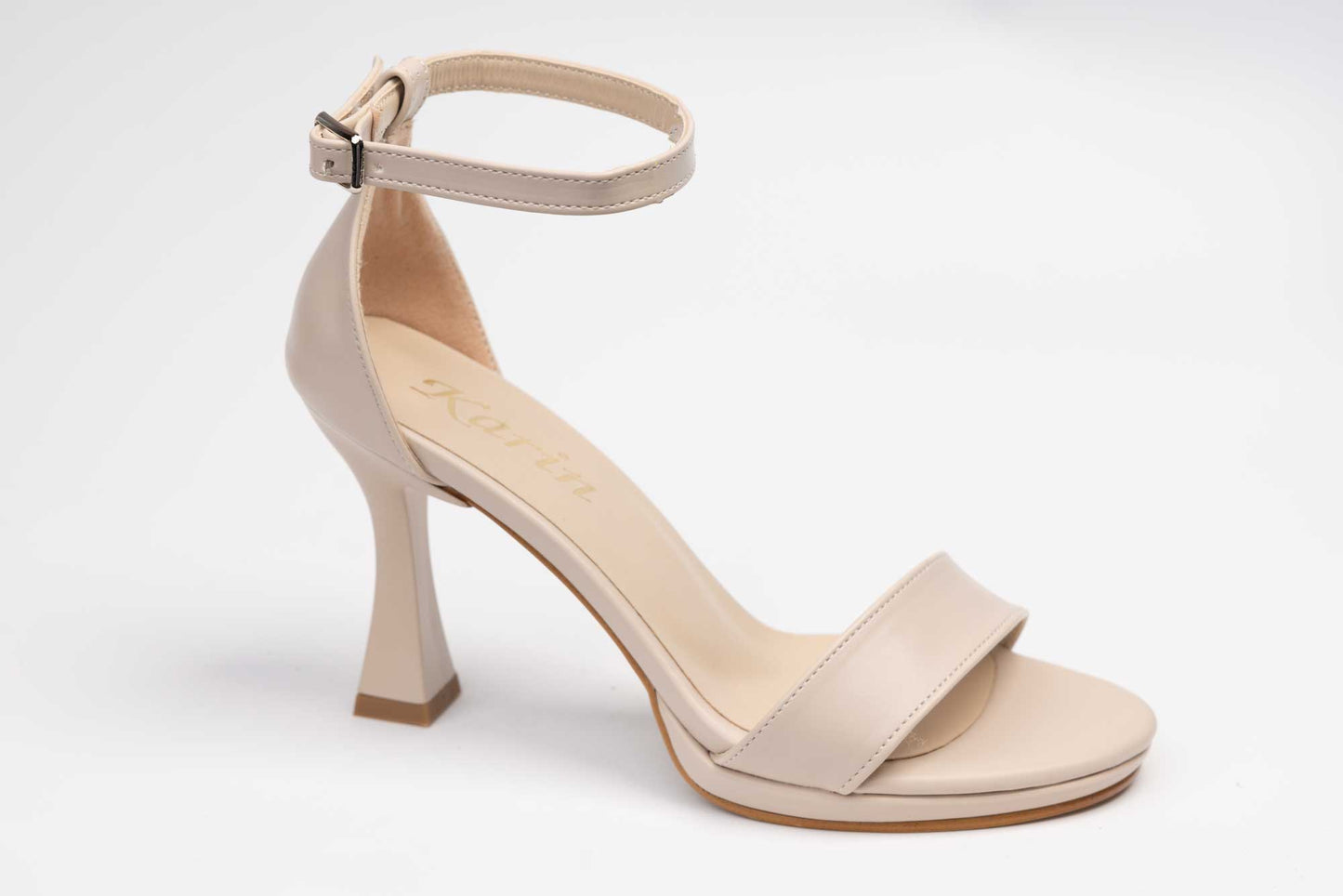 Elegant women's sandals made of eco-leather KARIN 501 Box cream