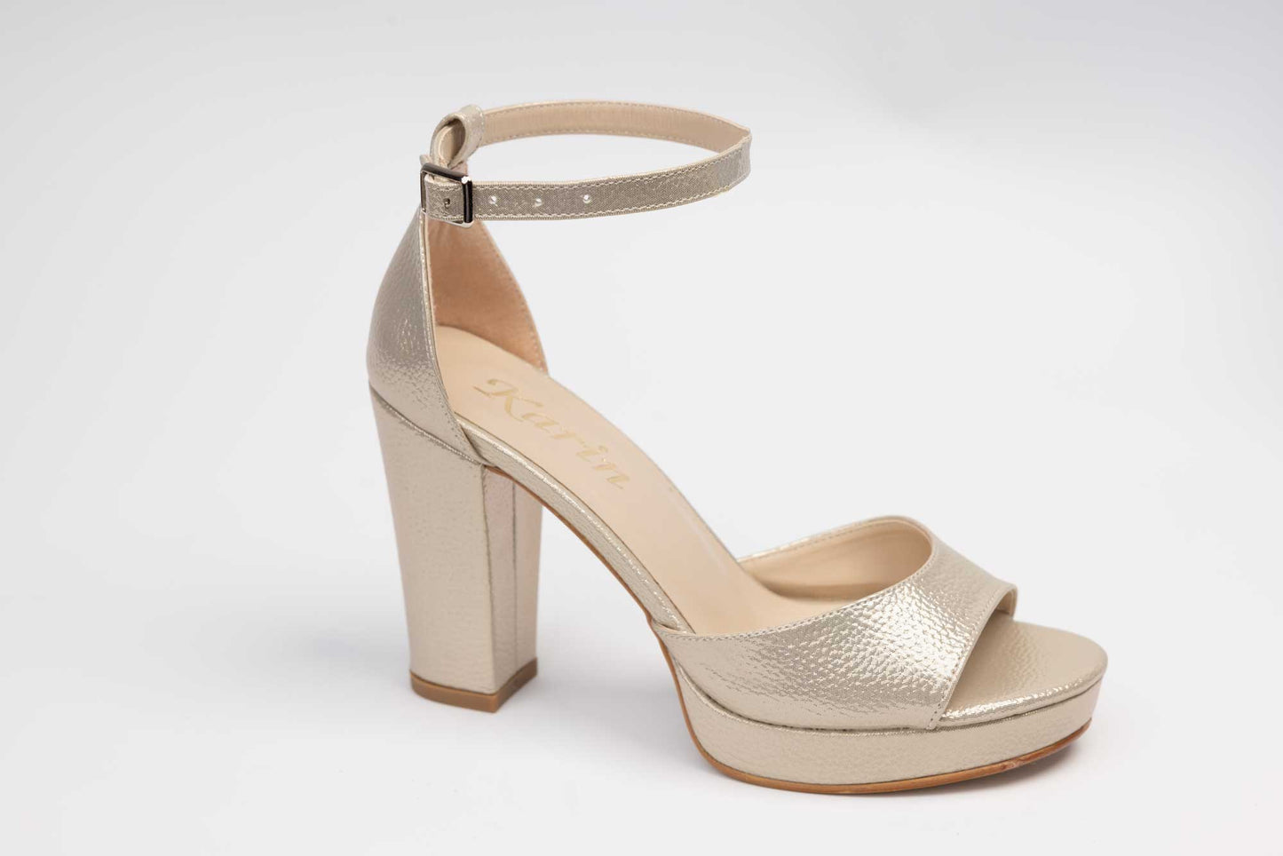 Sandale dama elegante piele ecologica KARIN 6295 Auriu sidefat(croco)