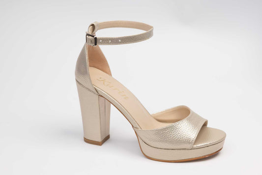 Sandale dama elegante piele ecologica KARIN 6295 Auriu sidefat(croco)