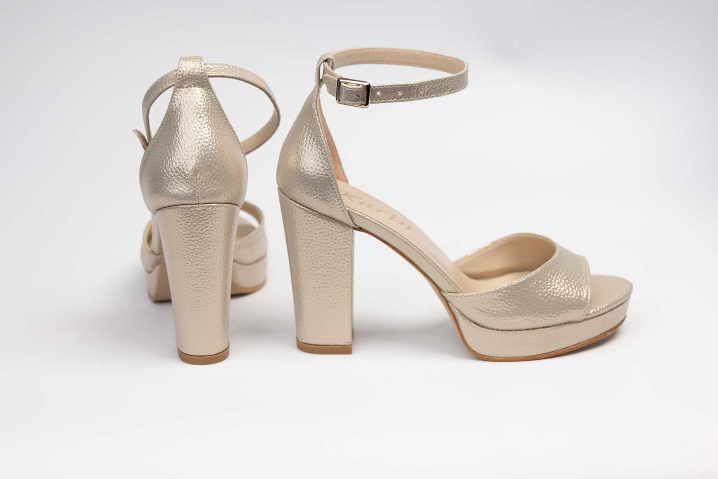 Sandale dama elegante piele ecologica KARIN 6295 Auriu sidefat(croco)