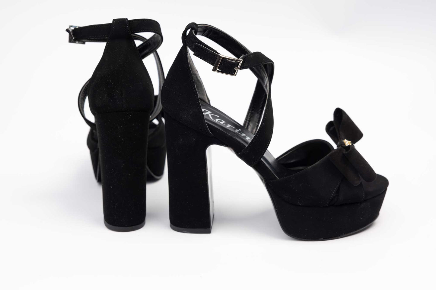 Elegant women's sandals made of eco-leather KARIN 7230 XN velour accessory