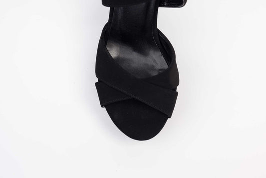Sandale dama elegante piele ecologica KARIN 7230 X N velur accesoriu