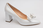 Pantofi mireasa piele naturala SALA 20312 alb accesoriu F