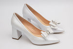 Pantofi mireasa piele naturala SALA 20312 alb accesoriu F
