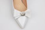 Pantofi mireasa piele naturala SALA 20312 alb accesoriu F