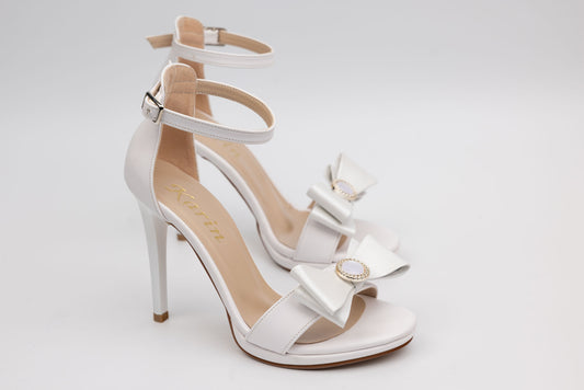 Sandale mireasa piele ecologica KARIN 6300 Alb accesoriu F
