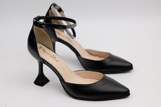 Pantofi dama decupați piele naturală PERLA 3314 N box