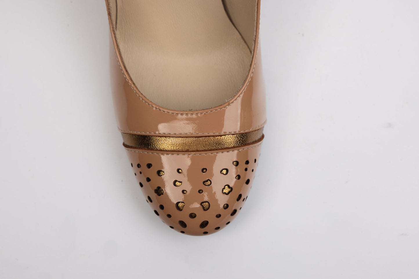Pantofi dama piele naturală SAVANA 168-2 n lac nude