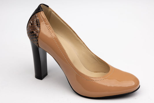 Pantofi dama piele naturală SAVANA 520-2 Cipria lac M