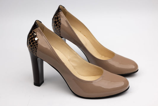 Pantofi dama piele naturală SAVANA 520-2 nud șarpe