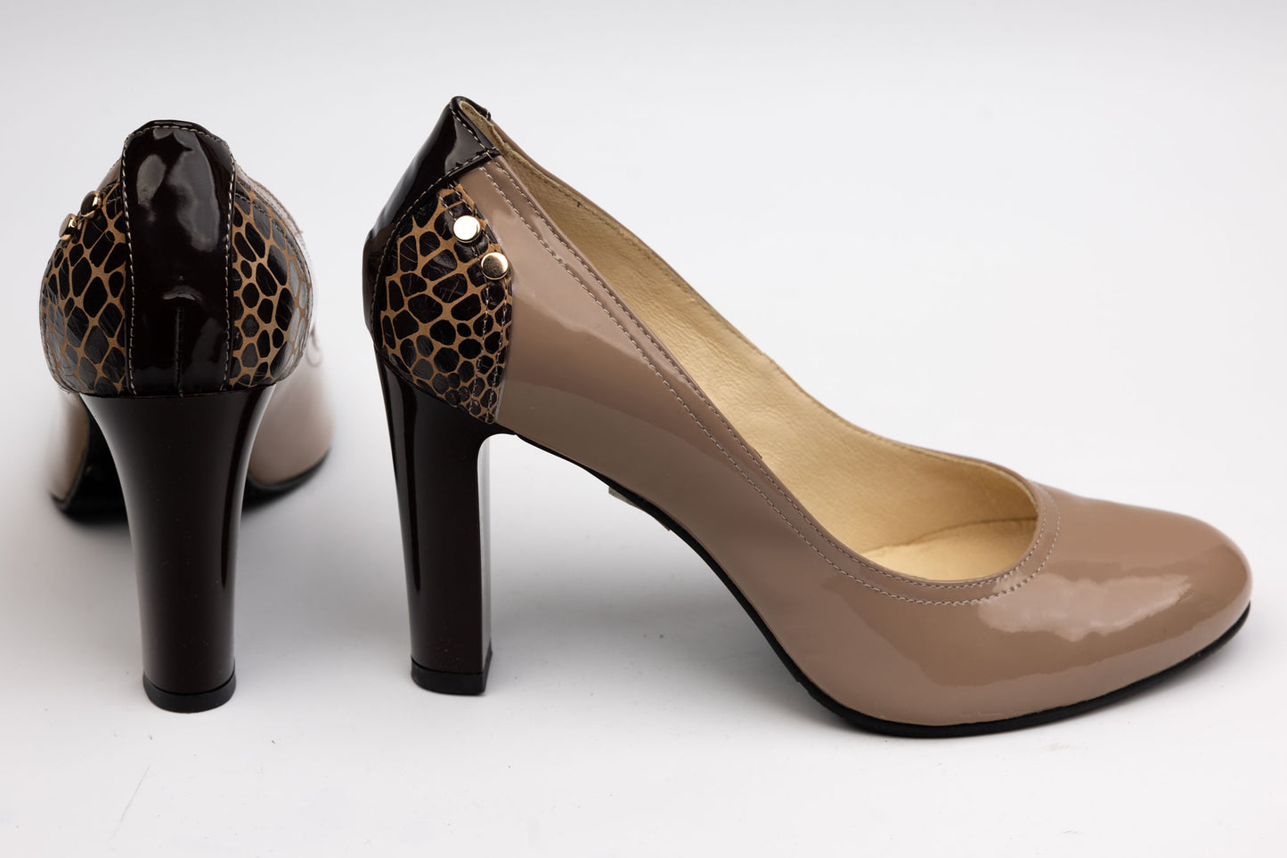 Pantofi dama piele naturală SAVANA 520-2 nud șarpe