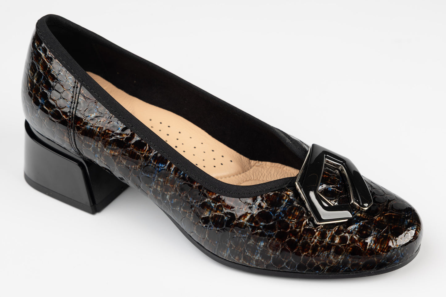 Pantofi dama piele naturală PULSO 1516 Maro croco XXL