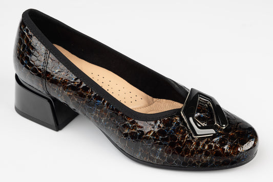 Pantofi dama piele naturală PULSO 1516 Maro croco XXL
