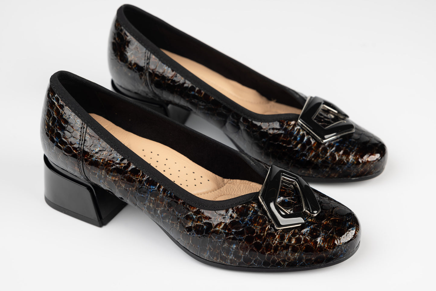 Pantofi dama piele naturală PULSO 1516 Maro croco XXL