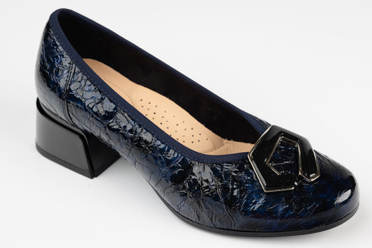Pantofi dama piele naturală PULSO 1516 Blue croco XXL