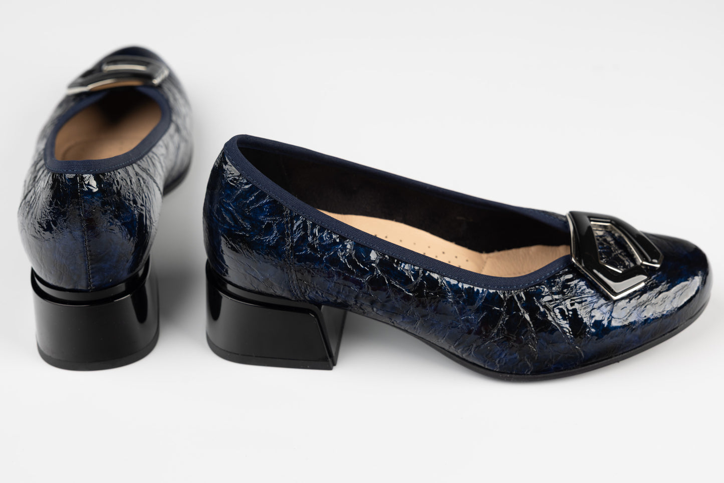 Pantofi dama piele naturală PULSO 1516 Blue croco XXL