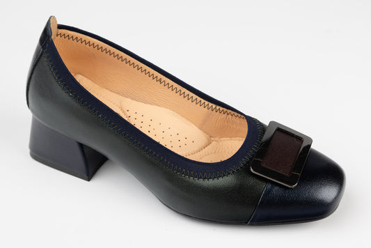 Pantofi dama piele naturala  PULSO 1503 Blue-verde XXL