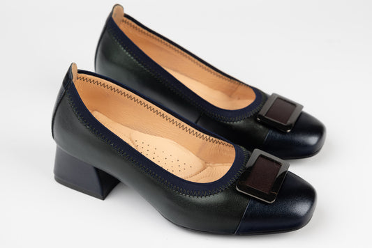 Pantofi dama piele naturala  PULSO 1503 Blue-verde XXL
