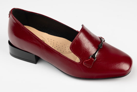 Pantofi dama piele naturală 1523 Bordo XXL