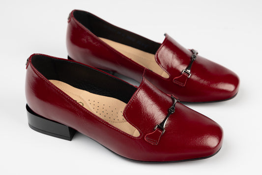 Pantofi dama piele naturală 1523 Bordo XXL