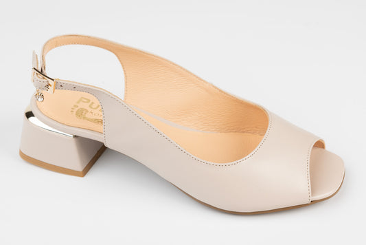 Sandale dama piele naturală PULSO 559 Bej XXL