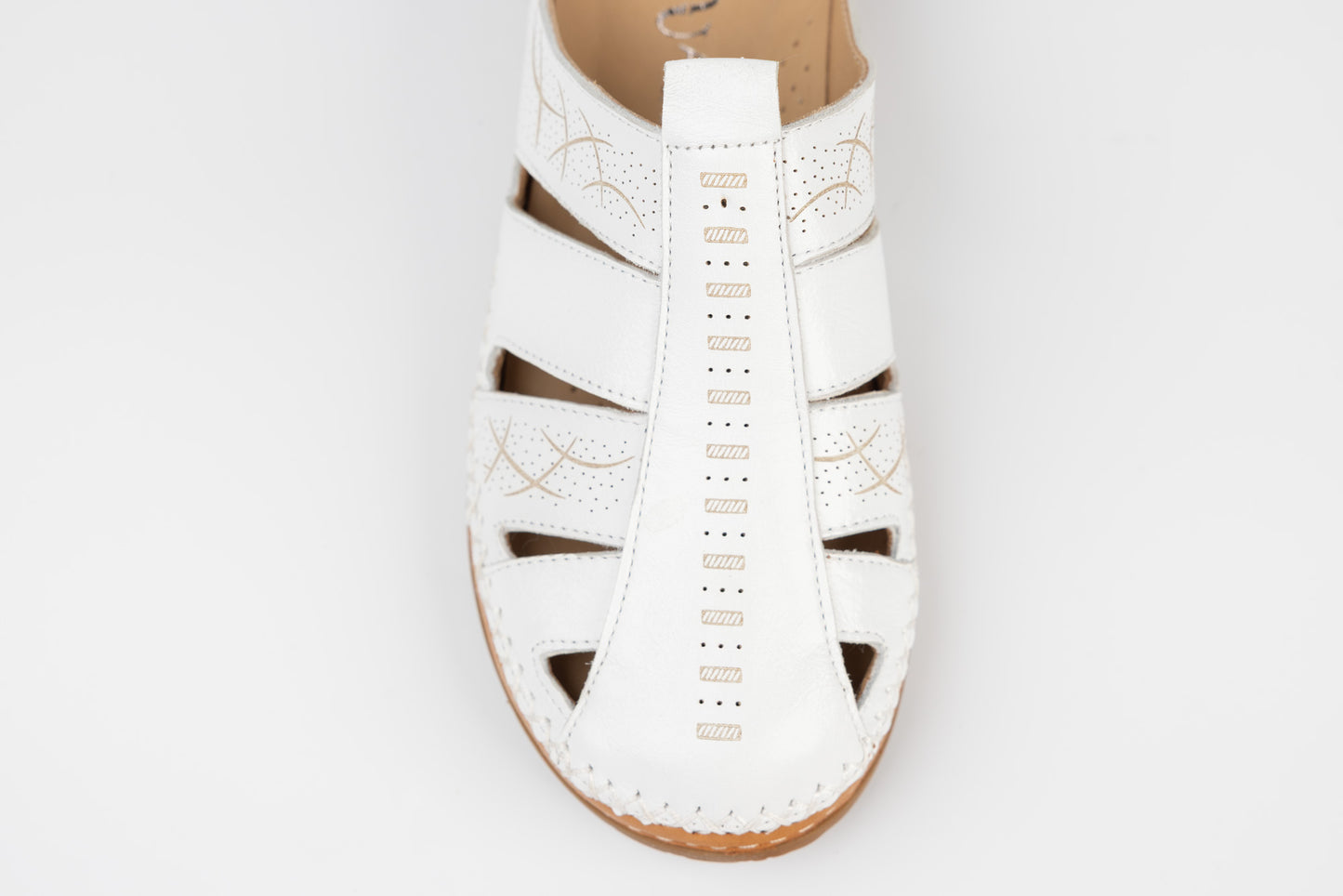 Women's genuine leather clogs ANNA VIOTI 04187 White