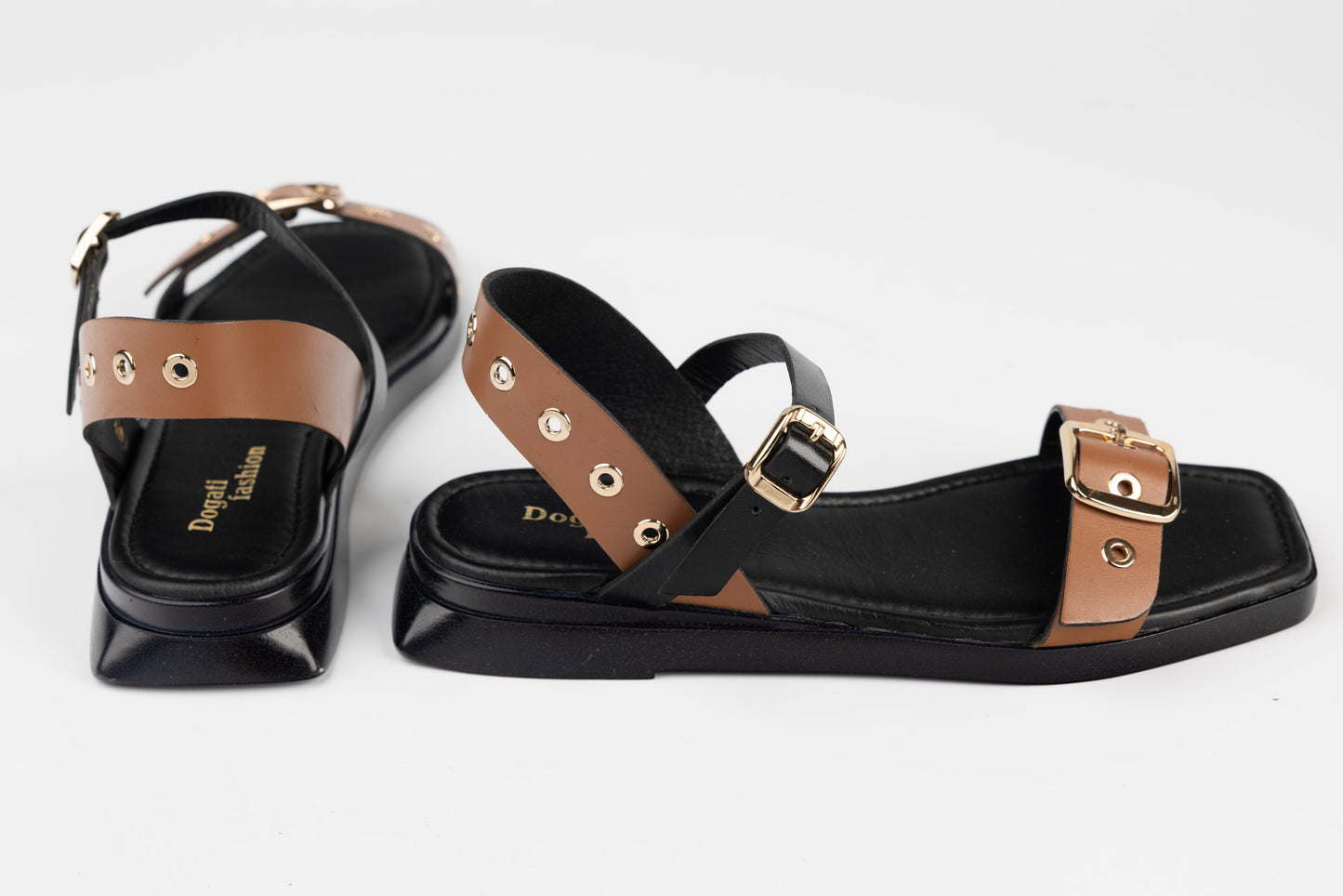 Women's genuine leather sandals DOGATI 354 N brown