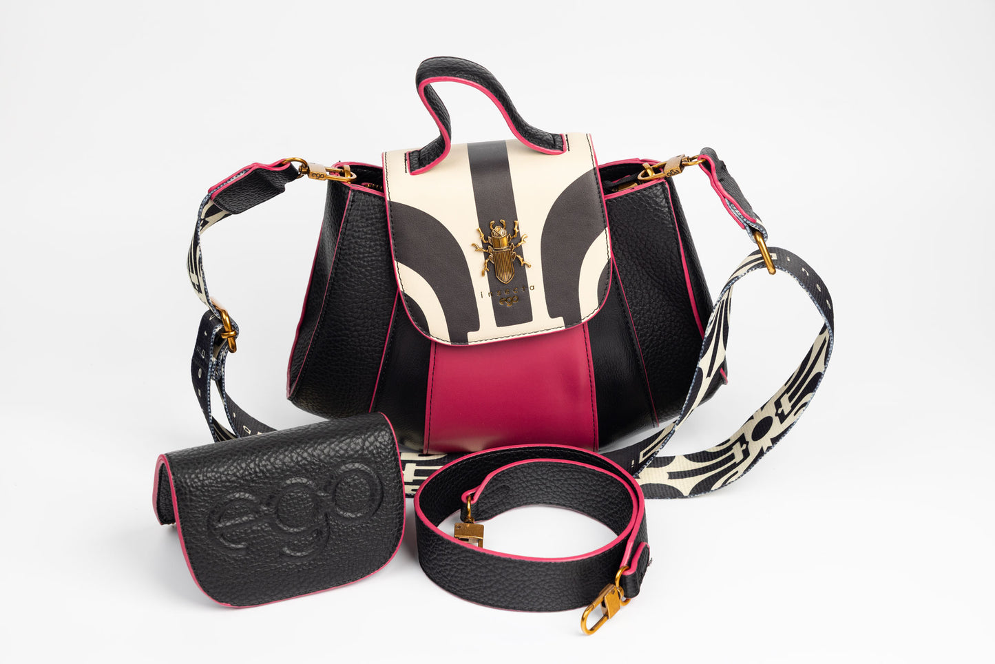 Women's bag, eco-leather, EGO 0001 N, cyclamen beige