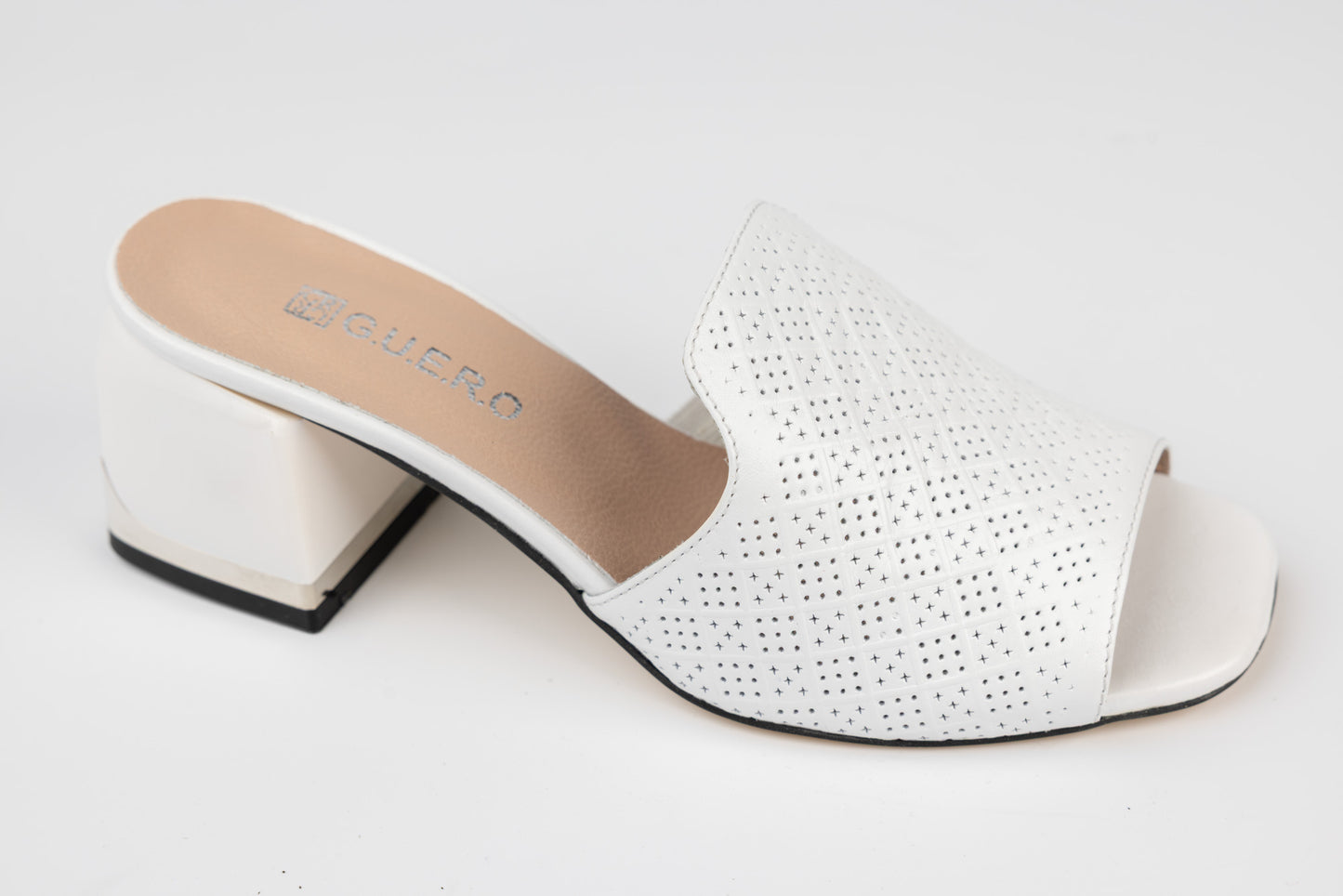 Women's genuine leather clogs 7104-1 White