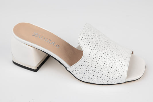 Women's genuine leather clogs 7104-1 White