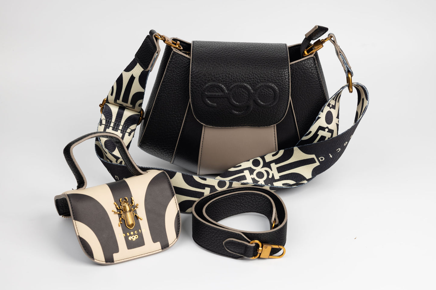 Women's bag made of eco-leather EGO 0001 N Mink beige