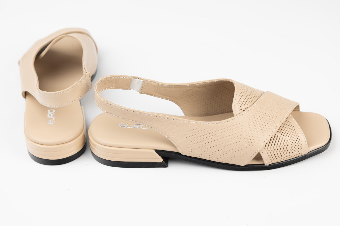 Women's genuine leather sandals LSD 1000 Beige