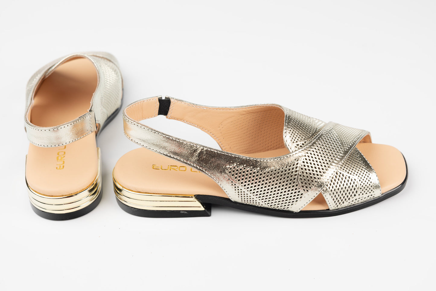 Women's genuine leather sandals LSD 1000 Gold