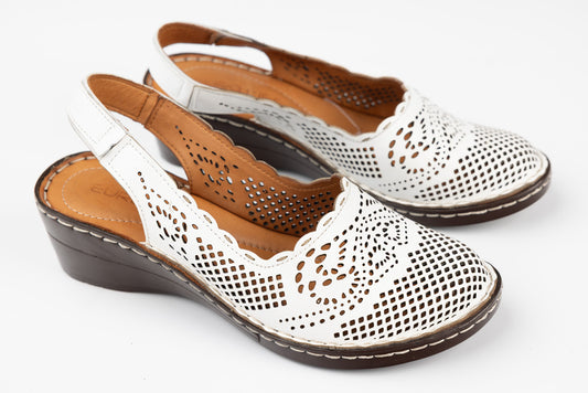 Pantofi dama piele naturală LSD 6155 Alb