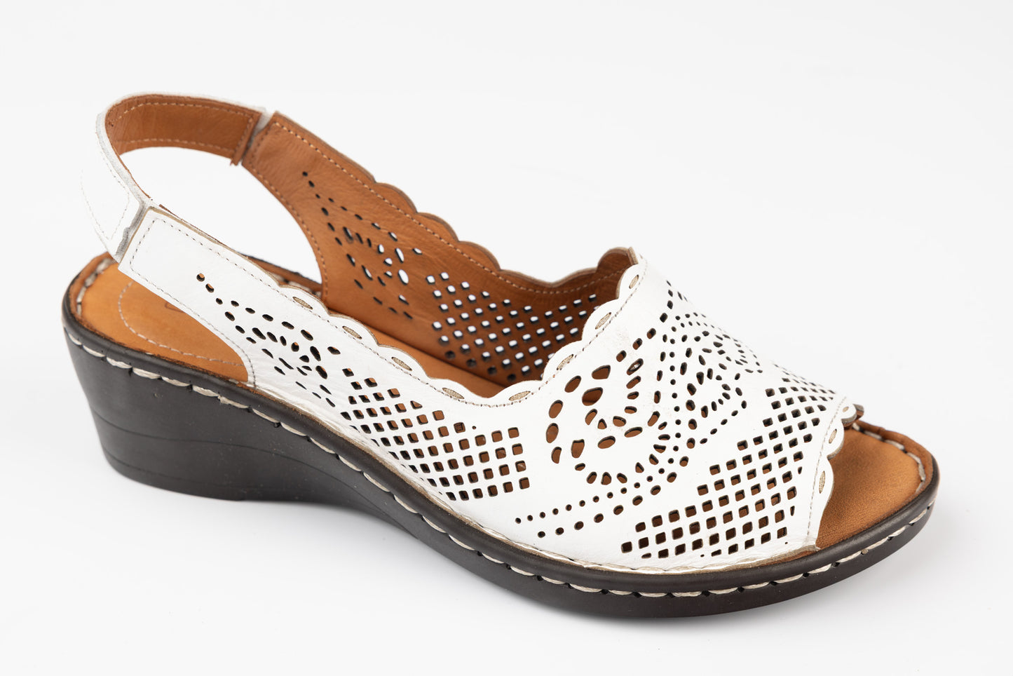 Women's genuine leather sandals LSD 6150 White