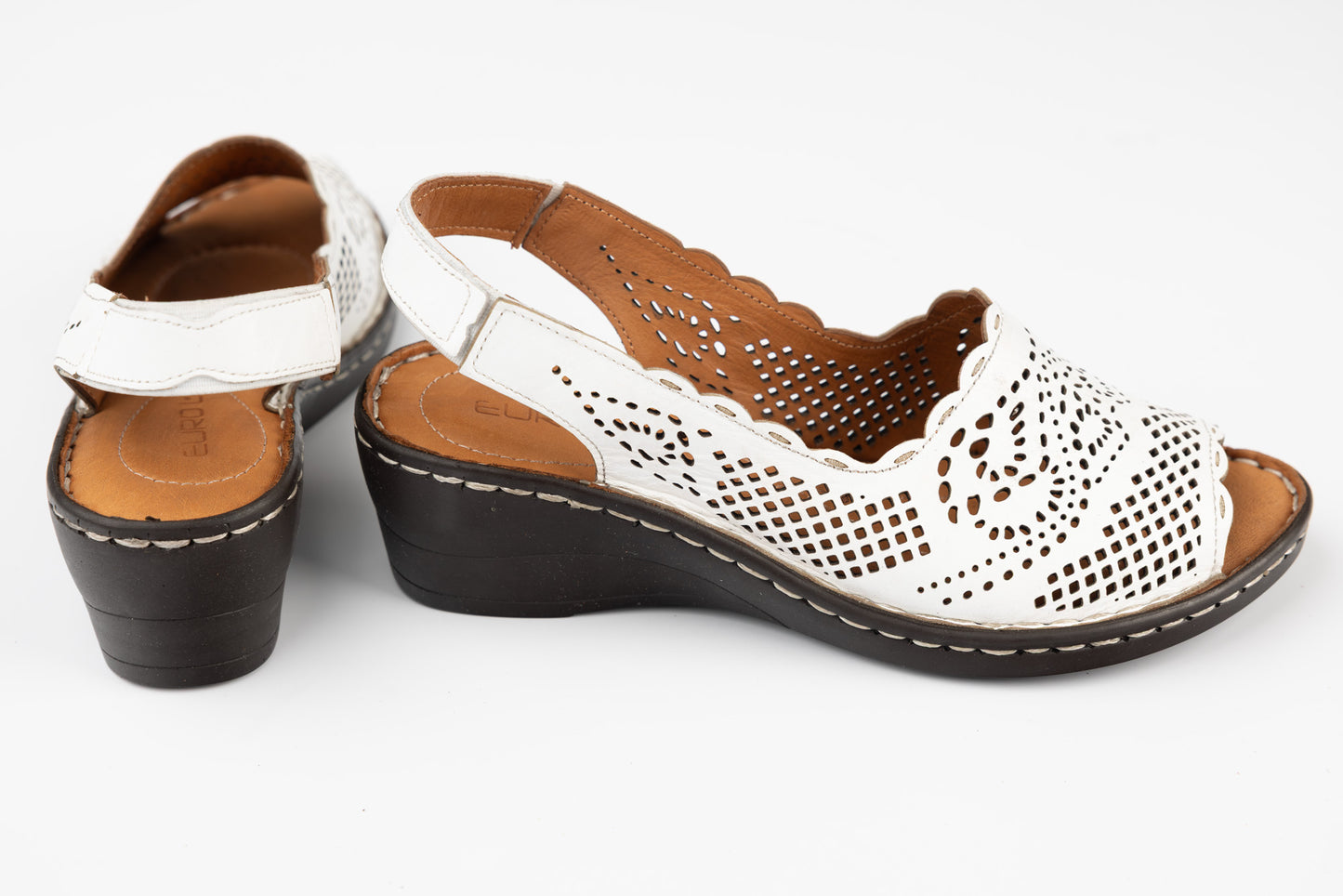 Women's genuine leather sandals LSD 6150 White