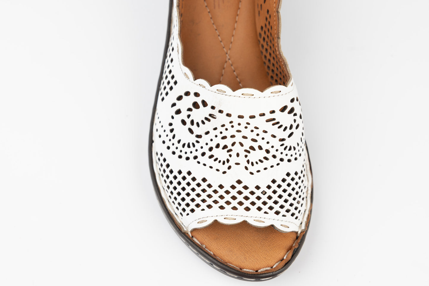 Women's genuine leather sandals LSD 6150 White