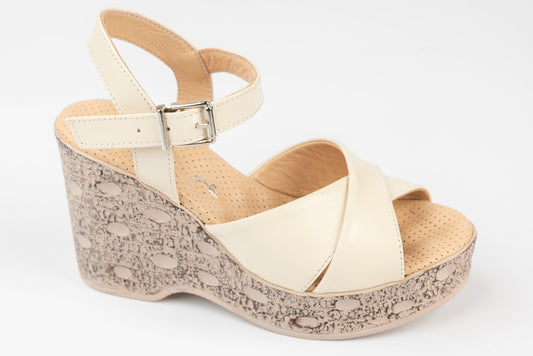 Women's genuine leather sandals LSD 310 Beige