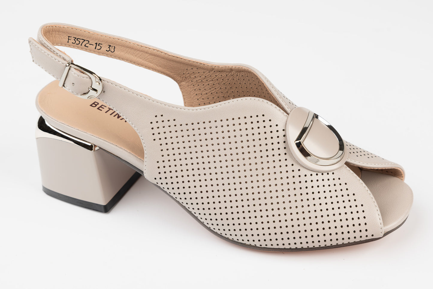 Sandale dama elegante piele naturala BETINA 3572 Taupe