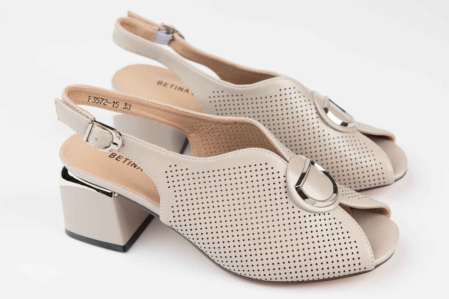 Sandale dama elegante piele naturala BETINA 3572 Taupe