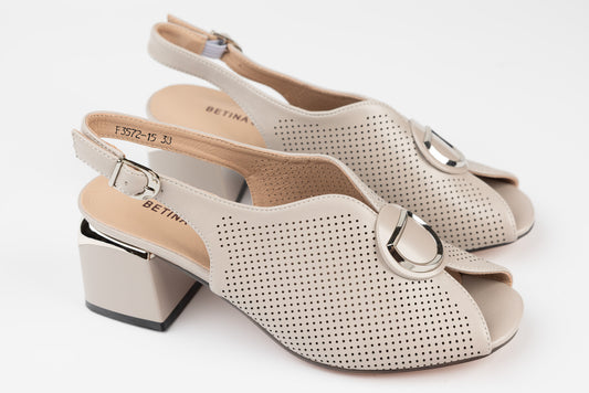 Sandale dama elegante piele naturala BETINA 3572 Taupe