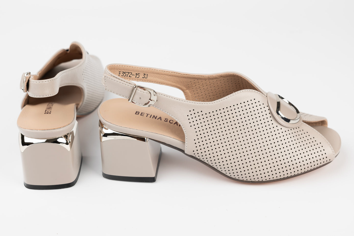 Sandale dama elegante piele naturala BETINA 3572 Taupe