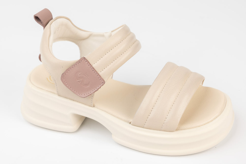 Sandale dama piele naturală casual 1286 Crem