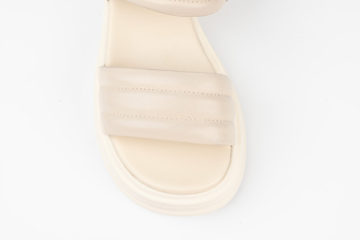 Women's casual genuine leather sandals 1286 Cream