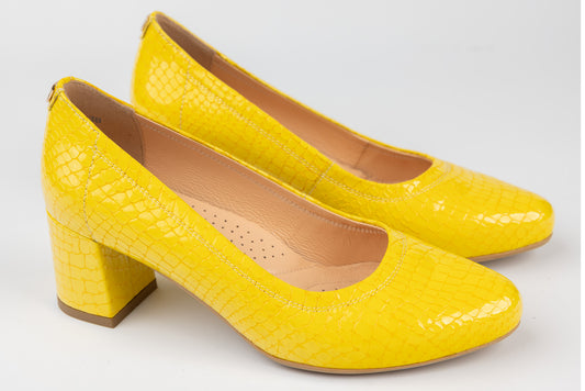 Pantofi dama piele naturală PULSO 1162 Galben XXL