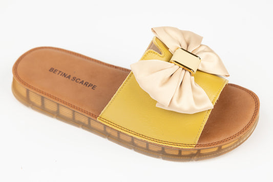 Slapi dama piele naturală  BETINA 9391 Galben